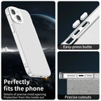 iPhone 15 Case PC+TPU+PET Matte Anti-Drop Phone Back Cover - White