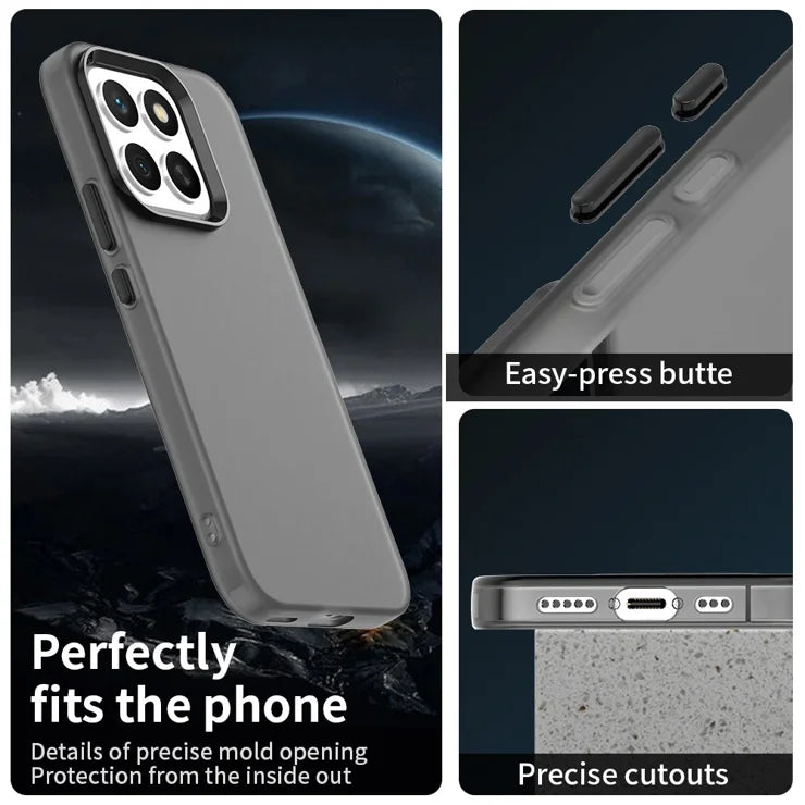 Honor X8c 4G Case PC + TPU + PET Matte Anti-Drop Phone Back Cover - Black