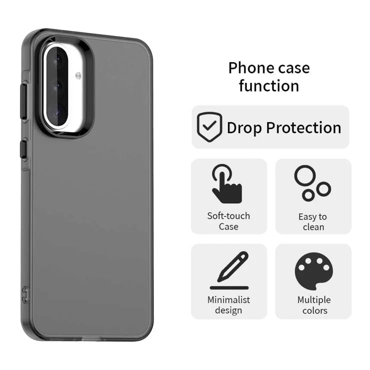 Samsung Galaxy A36 5G / A56 5G Cover PC+TPU+PET Mat Anti-drop Telefon Bagcover - Sort