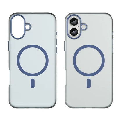 iPhone 16 Plus Case Compatible with MagSafe TPU + PC Slim Matte Translucent Phone Cover - Dark Blue