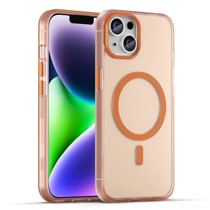 iPhone 14 Translucent Phone Case Matte Design Compatible with MagSafe Wireless Charging - Orange