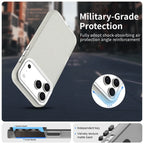 iPhone 17 Pro Max Case PC + TPU + PET Matte Anti-Drop Phone Back Cover - White