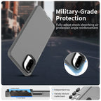 Samsung Galaxy F06 5G / M06 5G Case PC + TPU + PET Matte Anti-Drop Phone Back Cover - Black