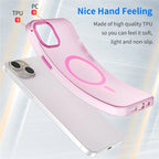 iPhone 15 Magnetic Case Matte Phone Cover Anti-Fingerprint Anti-Scratch - Pink