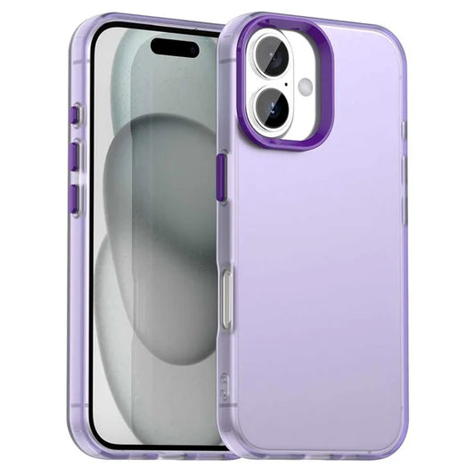 iPhone 17 Case PC + TPU + PET Matte Anti-Drop Phone Back Cover - Purple
