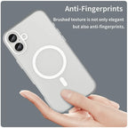 iPhone 16 Plus Case Compatible with MagSafe TPU + PC Slim Matte Translucent Phone Cover - White