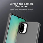 Samsung Galaxy F06 5G / M06 5G Case PC + TPU + PET Matte Anti-Drop Phone Back Cover - Black