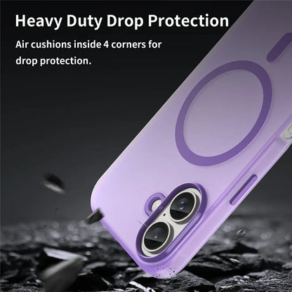 iPhone 16 Case Compatible with MagSafe TPU + PC Slim Matte Translucent Phone Cover - Dark Purple