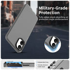 Samsung Galaxy A06 5G Case PC + TPU + PET Matte Anti-Drop Phone Back Cover - Black