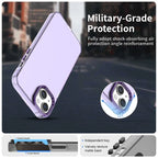 iPhone 15 Plus / 14 Plus Case PC+TPU+PET Matte Anti-Drop Phone Back Cover - Purple