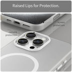 iPhone 16 Pro Max Case Compatible with MagSafe TPU + PC Slim Matte Translucent Phone Cover - White
