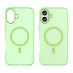 iPhone 16 Plus Case Compatible with MagSafe TPU + PC Slim Matte Translucent Phone Cover - Green