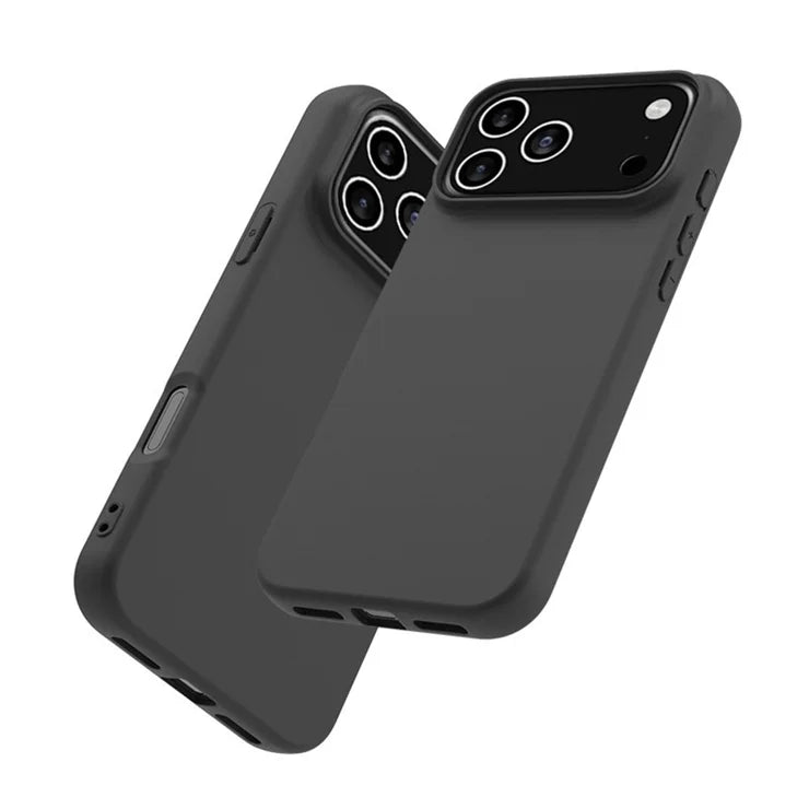 For iPhone 17 Pro Max Case Soft Matte Back TPU Black Phone Cover, Large Cutout