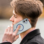 iPhone 16 Plus Case Compatible with MagSafe TPU + PC Slim Matte Translucent Phone Cover - Dark Blue