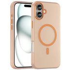 iPhone 16 Plus Case Compatible with MagSafe TPU + PC Slim Matte Translucent Phone Cover - Orange