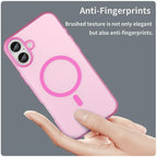 iPhone 16 Plus Case Compatible with MagSafe TPU + PC Slim Matte Translucent Phone Cover - Pink