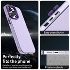iPhone 15 Pro Case PC+TPU+PET Matte Anti-Drop Phone Back Cover - Purple