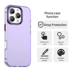 iPhone 16 Pro Max Case PC+TPU+PET Matte Anti-Drop Phone Back Cover - Purple