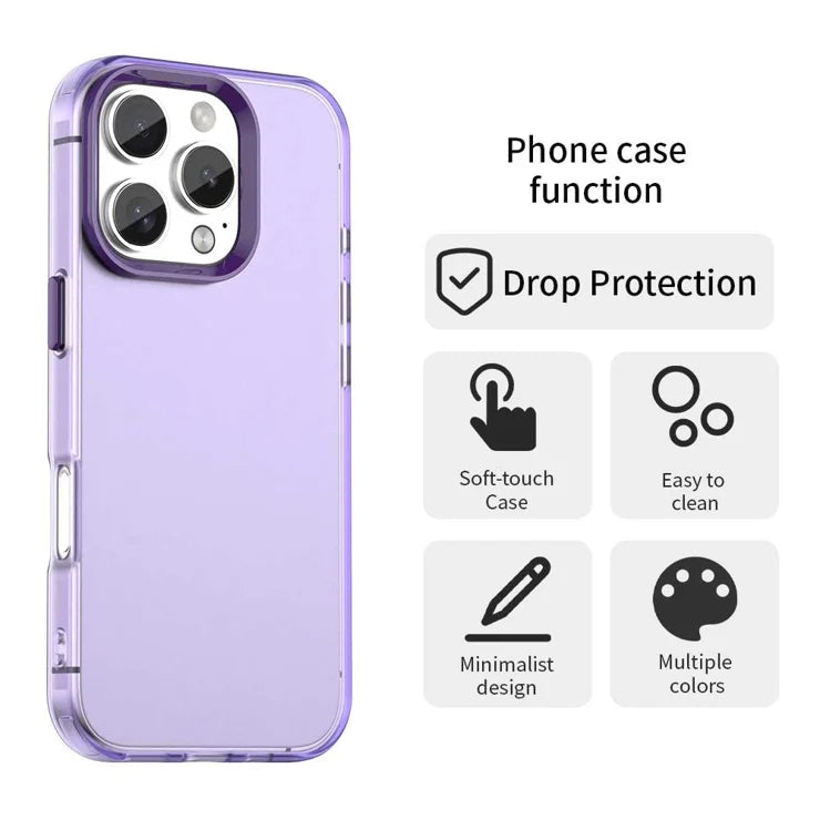 iPhone 16 Pro Max -kotelo PC+TPU+PET Mattapintainen Putoamissuoja Takakuori - Violetti