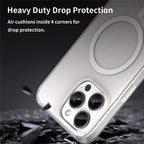 iPhone 15 Pro Max Translucent Case Magnetic Phone Cover Compatible with MagSafe - White