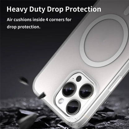 iPhone 15 Pro Case Translucent Matte Back Slim Phone Cover - White