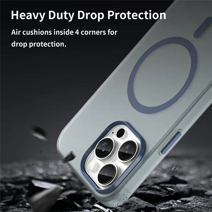 iPhone 16 Pro Max Case Compatible with MagSafe TPU + PC Slim Matte Translucent Phone Cover - Dark Blue