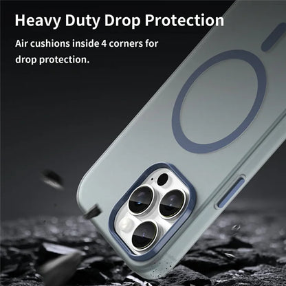iPhone 16 Pro Max Case Compatible with MagSafe TPU + PC Slim Matte Translucent Phone Cover - Dark Blue