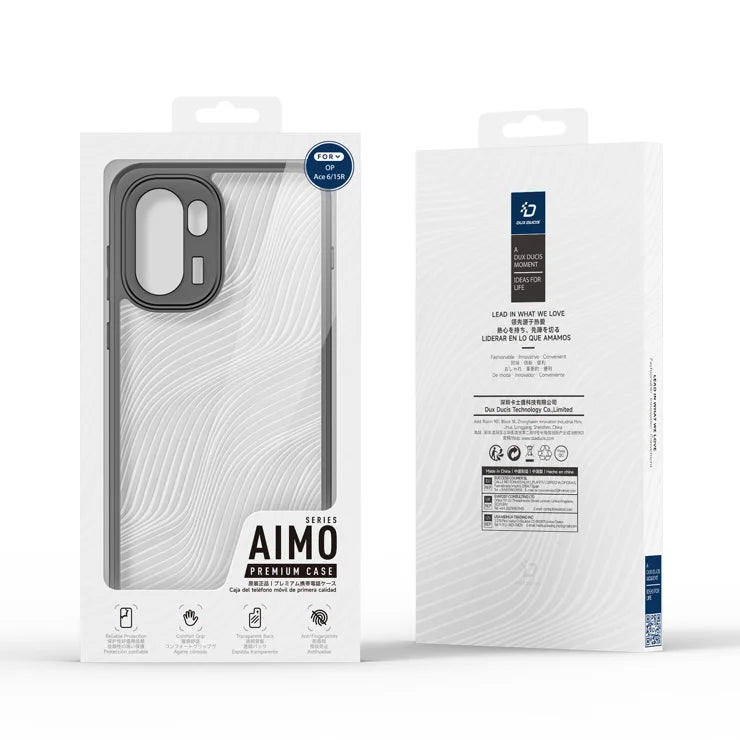 DUX DUCIS For OnePlus Ace 6 5G / OnePlus Ace 6T 5G / OnePlus 15R 5G Case Aimo Series TPU+PC Matte Drop-proof Phone Cover (REACH Certification) - Black