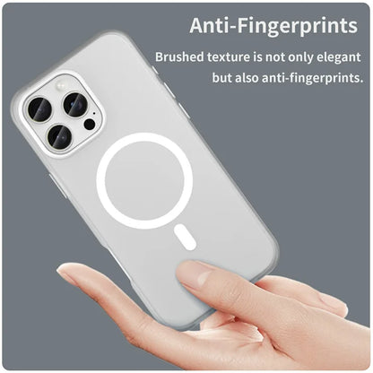 iPhone 16 Pro Max Case Compatible with MagSafe TPU + PC Slim Matte Translucent Phone Cover - White