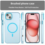 iPhone 15 Plus / 14 Plus Magnetic Case Translucent Matte Anti-Fingerprint Phone Cover - Blue