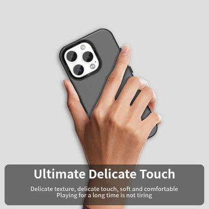 iPhone 16 Pro Case PC+TPU+PET Matte Anti-Drop Phone Back Cover - Black