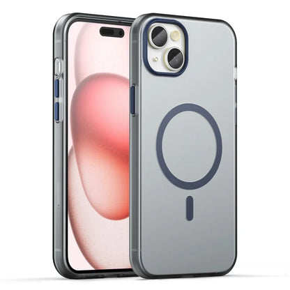 iPhone 15 Plus / 14 Plus Magnetic Case Translucent Matte Anti-Fingerprint Phone Cover - Dark Blue