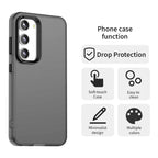 Samsung Galaxy S23 Case PC+TPU+PET Matte Anti-Drop Phone Back Cover - Black