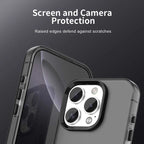 iPhone 16 Pro Case PC+TPU+PET Matte Anti-Drop Phone Back Cover - Black