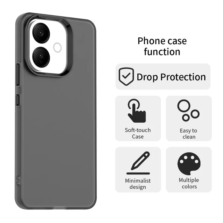 vivo V60 Lite 5G / V60 Lite 4G Case PC + TPU + PET Matte Anti-Drop Phone Back Cover - Black