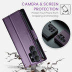 CASEME For Samsung Galaxy S26 Ultra Case 023 Series RFID Blocking Glossy Stand Phone Cover - Purple