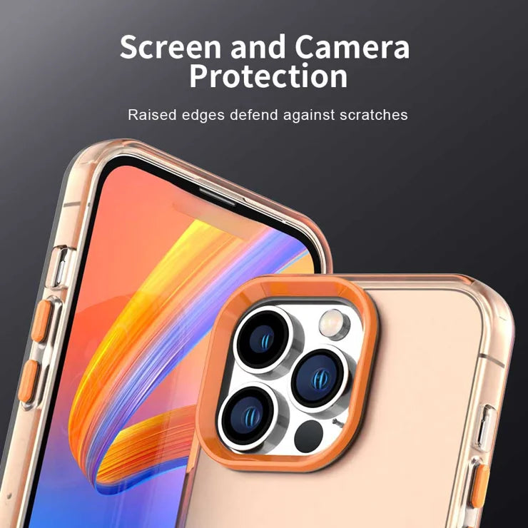 iPhone 14 Pro Case PC+TPU+PET Matte Anti-Drop Phone Back Cover - Orange