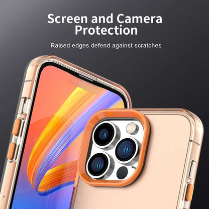 iPhone 14 Pro Case PC+TPU+PET Matte Anti-Drop Phone Back Cover - Orange