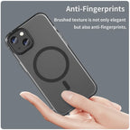 iPhone 14 Translucent Phone Case Matte Design Compatible with MagSafe Wireless Charging - Black