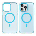 iPhone 15 Pro Max Translucent Case Magnetic Phone Cover Compatible with MagSafe - Blue