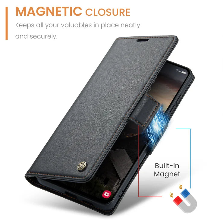 CASEME For Samsung Galaxy S26+ Case 023 Series RFID Blocking Glossy Stand Phone Cover - Black