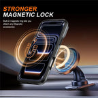 iPhone 17 Pro Magnetic Case Ring Kickstand Slide Camera Cover TPU PC Hybrid Phone Shell - Grey