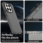 Xiaomi 15T Pro Case PC + TPU + PET Matte Anti-Drop Phone Back Cover - Black