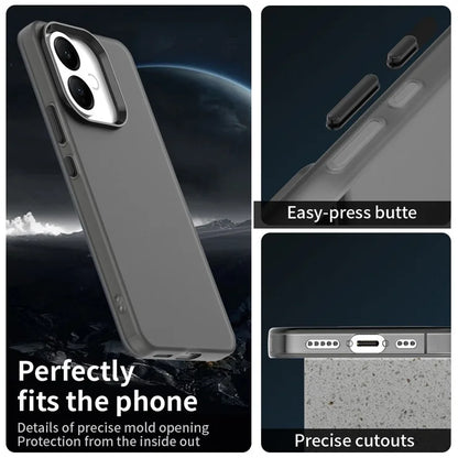 vivo V60 Lite 5G / V60 Lite 4G Case PC + TPU + PET Matte Anti-Drop Phone Back Cover - Black