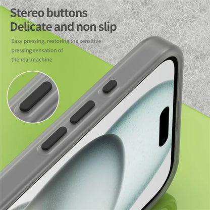 iPhone 16 Plus Case Compatible with MagSafe TPU + PC Slim Matte Translucent Phone Cover - Black