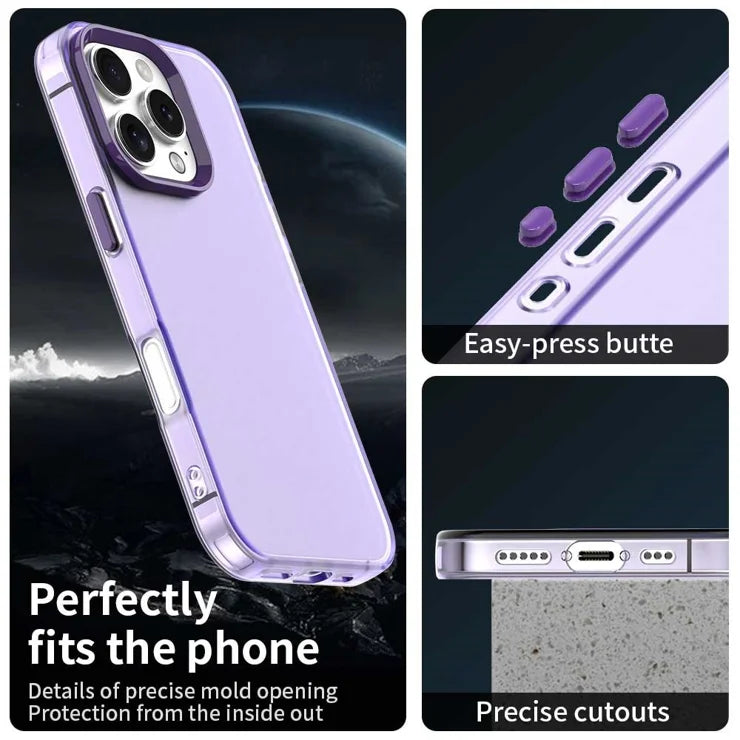 iPhone 16 Pro Max -kotelo PC+TPU+PET Mattapintainen Putoamissuoja Takakuori - Violetti