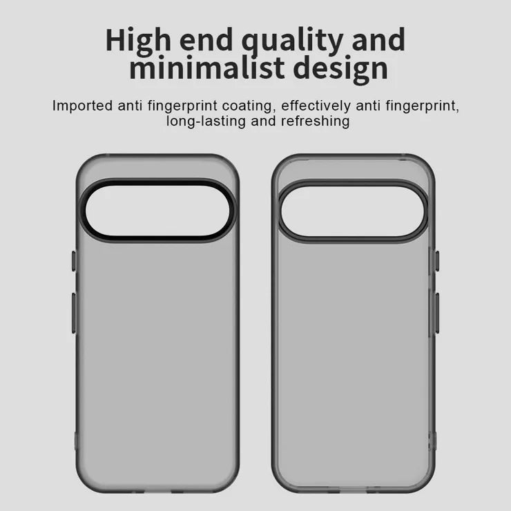 Google Pixel 9 / 9 Pro etui PC+TPU+PET mat anti-fald telefon bagcover - sort