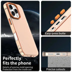 iPhone 16 Pro Max Case PC+TPU+PET Matte Anti-Drop Phone Back Cover - Orange