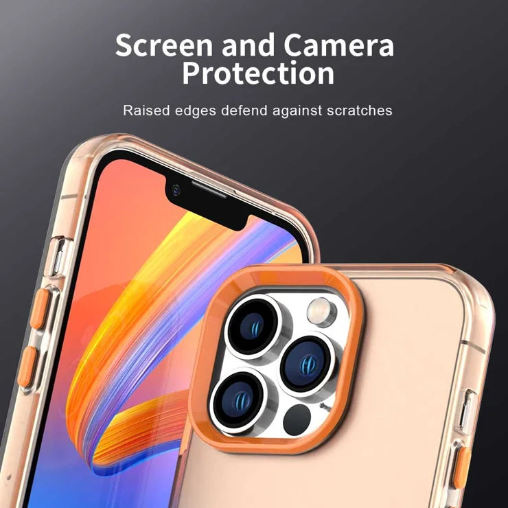iPhone 13 Pro Max Case PC+TPU+PET Matte Anti-Drop Phone Back Cover - Orange