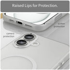 iPhone 16 Plus Case Compatible with MagSafe TPU + PC Slim Matte Translucent Phone Cover - White
